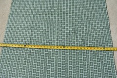 32″ Long x 35″ Wide, Vintage 1940’s-60’s, Green Blocks on Gray Flannel, N6185
