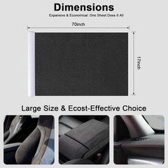 Premium Black Suede Fabric Wrap – 17×70 inch Suede Wrap for Car Interior – Self-