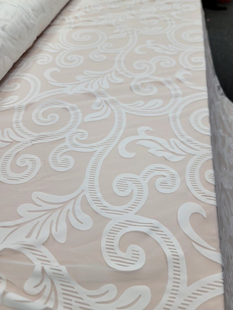Lace Stretch Fabric by the Yard – Swirls Design, 60″ Wide Nylon Spandex