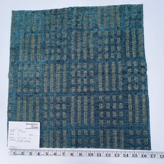 Upholstery Fabric Squares Blue Green Gray Woven Rectangles 17″ Lot of 11