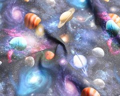 Space Galaxy Planets Cotton Fabric Universe Planet Little Johnny Kids Craft 60”