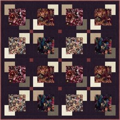 Hoffman – Midnight Flora – Marble And Leaf Stems – Global Spice, Fabric BTY