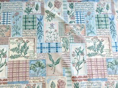 Vintage Furniture Upholstery Fabric Herbs Embroidered Floral 11.5 yds 56″ x 415″