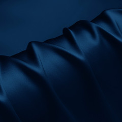 Dark Blue 100% Pure Mulberry Silk Fabric by the Yard