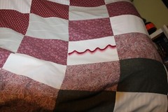 Mauve Pink Floral Cotton Fabric Unfinished Blanket Quilt Top – 51×90