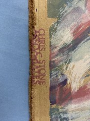 Brush Stroke Vintage Fabric Chris Stone Sheen 47×56 Abstract Blue Red Green