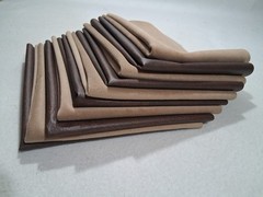 10 Pieces 18″x18″ Brown Faux Leather & Tan Suede Fabric Lot