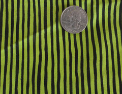 1.5 yard x 44″ wide cotton quilt fabric Narrow lime green and black Stripe OOP