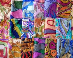 ABB 15 pcs 8″x8″ Silk Sari Fabric Squares Scrap Material for Crafts DIY Decor