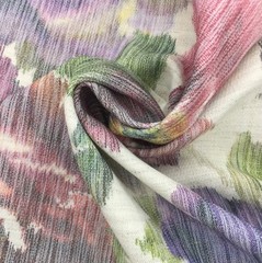 3 Yard Cut Striated Floral Medium to Heavy Weight Home Decor Fabric