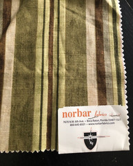 NORBAR Wesley in Olive 17 x 17 1/4″ Striped Linen Blend Fabric Sample