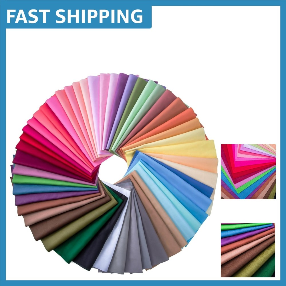Multi-Colors 50pcs Cotton Fabric Squares Bundle 10x10cm for Quilting & Sewing