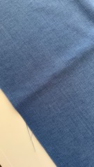 Romo Washable Linara Designer Woven Fabric in Venetian Blue Remnant, 1.2 Yd, New
