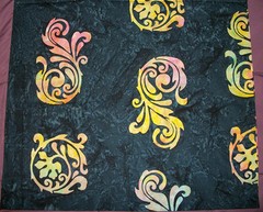Rainbow Batik Scrollwork~~Tonga ~Six Weeks in Bali 18 X 21
