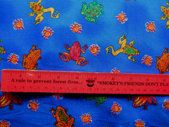 Vintage 1997 Cotton Fabric by Hoffman International COLORFUL FROGS 102 “x 42”