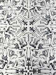 32″ Osteology 2011 Alexander Henry Cotton Fabric White Black