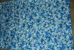 Fabric BTY Floral Blue White 45 Inches Wide Synthetic Silky