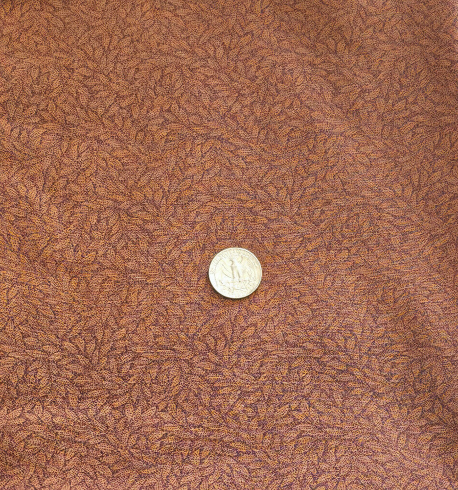1/2 Yd Valencia Fabric Jinny Beyer RJR Fashion Brown Leaf Flower Design