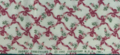 VTG Fabric Traditions 1992 Victorian Pink Ribbons Bows Cotton by the HALF YARD