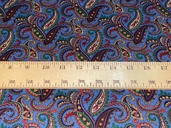 1/2 Yd Vintage Blue Paisley Floral Print BTHY Cotton Fabric by Cranston Print