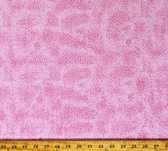 Flannel Polka Dots White on Pink Marbled Cotton Flannel Fabric Print BTY D278.38