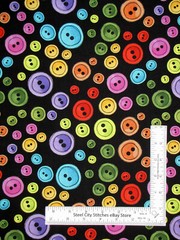 Loralie Designs Sewing Buttons Multi Color 692-466 Cotton Fabric By The Yard