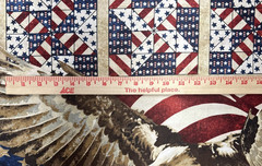 Patriotic Stars & Stripes Eagle Cotton Fabric Panel Quilts of Valor 42″x23″ #69