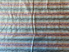 BOUSSAC KENMILL TUILLERIES FABRIC 1985~Home Decor~GOLD STRIPE~Pastel Peach Blue~