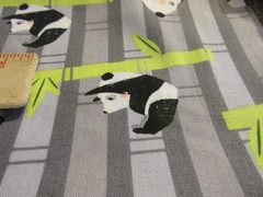 1 yard 30″ x 44″ Quilting Sewing Fabric Joann Exclusive Gray Panda Bears Bamboo
