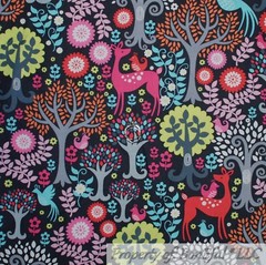 BonEful FABRIC FQ Cotton Quilt Blue Water Stream Boy Scout Fish Rock Grass Hunt