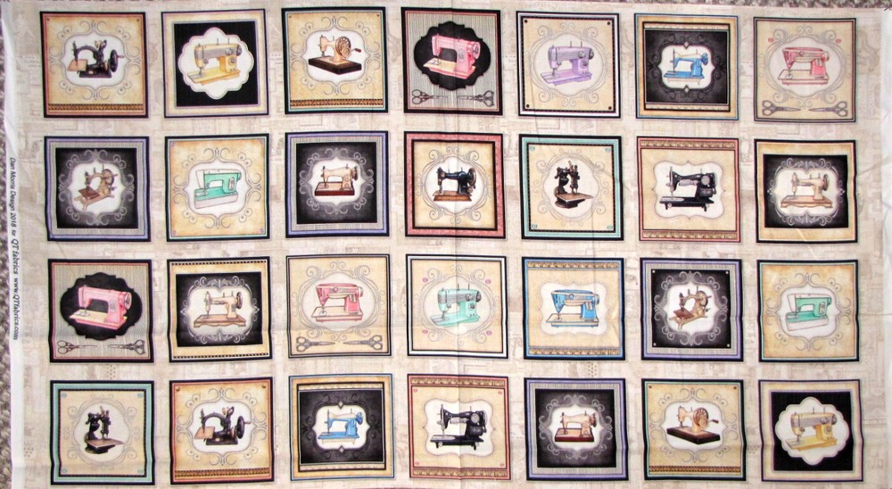 Sewing Themed Fabric 24″ Panel Sewing Machine Tailor Made Cotton QT Fabrics