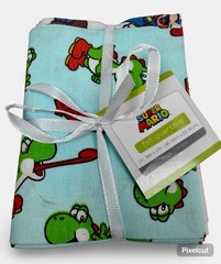 Nintendo Licensed Super Mario Fat Quarter 5 pcs Bundle 18″x21″ Yoshi Luigi Peach