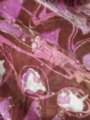 2.5 Yds Vintage Estate Batik Velvet Fabric 100 X 42 Magenta Blue Lavender Purple