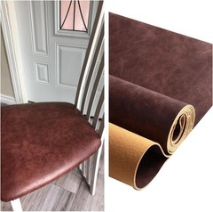 Faux Leather Upholstery Fabric 36×54 Waterproof Distressed Bark Brown 1.2mm
