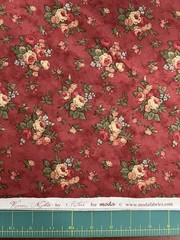 MODA 3 Sisters Vienna Nights- Red Floral- 2.75 yards Total -VTG