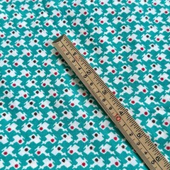 Peter Pan Cotton Fabric Blue Retro Mid Century Modern Pattern – 1.25yd, 44″