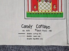 Candy Cottage Cut N Sew Panel 605F by Patch Press Vintage 1981 PANEL ONLY