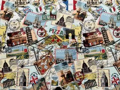 Cotton Fabric Travel World BY Hobby Lobby 44”X 36”500