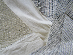 Schumacher’s HECETA Embroidery Geometric Global Blue Ivory 5.22 yds w/ Cutout