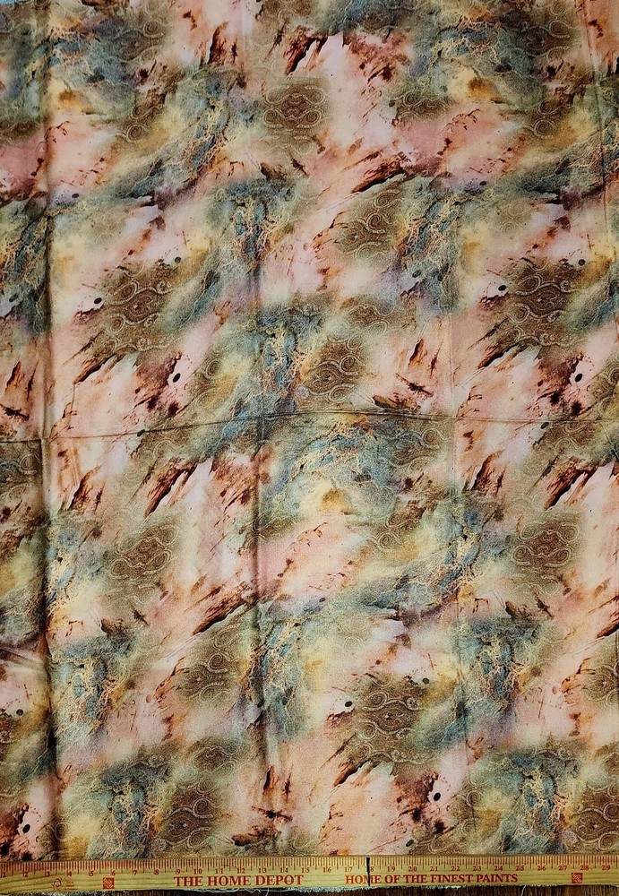 Wool Blend Floral Printed Thick Winter Spun Soft Fabric 45”W Sold BTY Peach