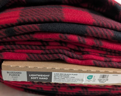 Blizzard Fleece Fabric Black & Red Check Plaid 59″ Wide BTY