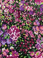 Vintage Purple floral Dressmaker Fabric 58″w x 108″ Drapes Synthetic Rich Garden