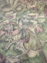 Watercolor Purple Green Cotton Drapery Curtain Upholstery Fabric 4 yard