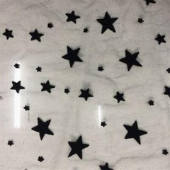 Black Star Flocking Tulle Lace Fabric Star Embroidery Lace Bridal Dress Fabric