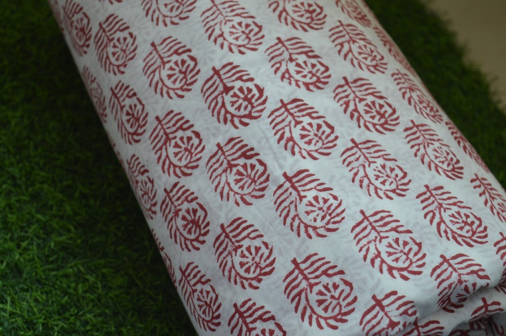 NO TARRIF CHARGES 100%✅ZK_135 Hand Block Floral Print 100%Cotton 5 Yard Fabric#