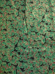 Cotton Quilt Fabric Lot of 5 Christmas Holiday Prints Holly/Gold tones 3+ yds
