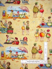 Beach Fabric Fruit Ladies Beach Ocean Cotton 1519 Sand Elizabeths Studio By Yard