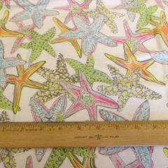 Cotton Fabric Joanns Multicolored Starfish On White 22″ x 48″ Craft Quilt