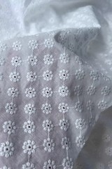 Cotton Embroidered Cutwork Eyelet Lace Fabric Floral Dress Wedding Kids Craft