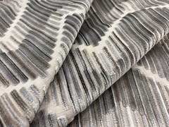 Kravet Couture Flamestitch Chevron Velvet Fabric- Highs & Lows / Silver 1.20 yds